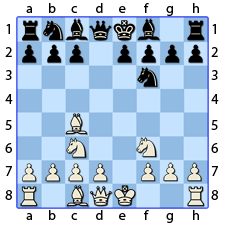 Chess Image 12: Plays King's Knight to the Bishop's third house