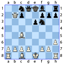 Chess Image 25: His Lady's Knight takes the Queen's Knight