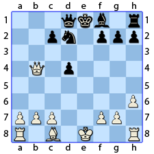 Chess Image 33: His King's Pawn moves to take the Pawn of the other Lady